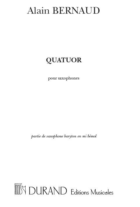 Quatuor, Pour Saxophones Baryton En Mi Bemol